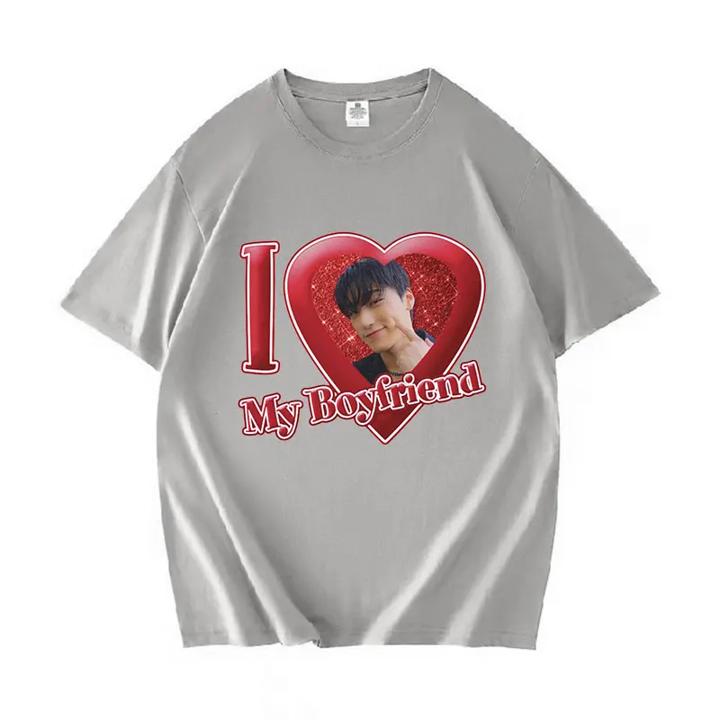 Футболка мужская оверсайз из 100% хлопка с принтом Я люблю моего бойфренда