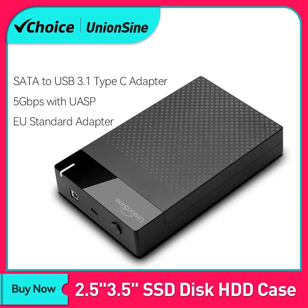 UnionSine 3 5 ''HDD чехол SATA к USB 3.1 Тип C адаптер внешний жесткий диск Корпус для 2 5&quot