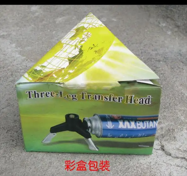 Портативная наружная газовая плита со стойкой-адаптером для кемпинга с тремя ножками и переходником для бутылок.