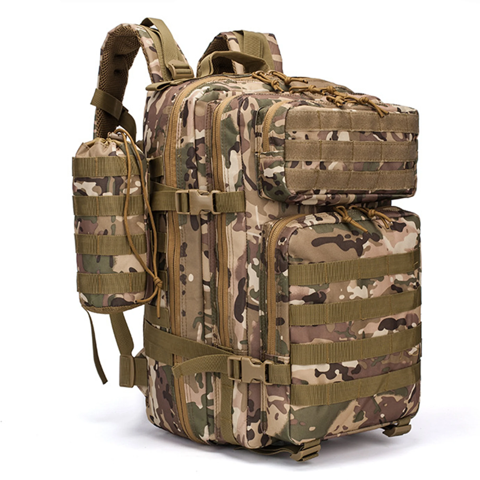 GAIVOTA Backpack Tactical Backpack 45L Outdoor Sports Mountaineering Back Waterproof Camouflage Strap 11 Pieces Patterned Velcro