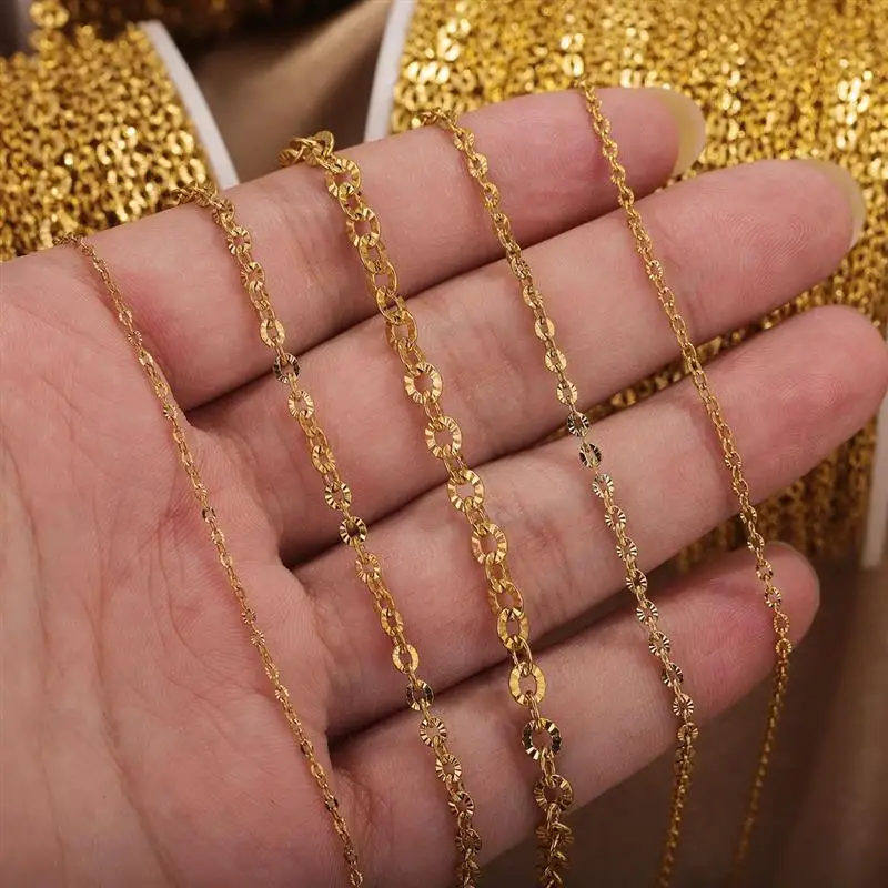 2 м нержавеющая сталь золотой цвет Textrued кабель цепь для DIY ювелирных изделий Аксессуары для женщин ожерелье браслет ювелирных изделий 2 м нержавеющая сталь золотой цвет Textrued кабель цепь для DIY ювелирных изделий Аксессуары для женщин ожерелье браслет ювелирных изделий