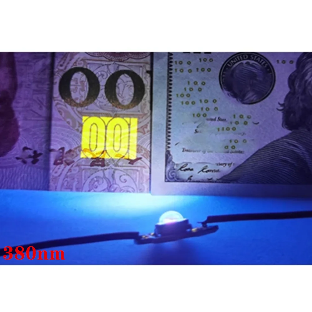 10 шт. 3W высокое Мощность светодиодный UV светильник чип 365nm 375NM 385nm 395nm 400nm 415nm 430nm