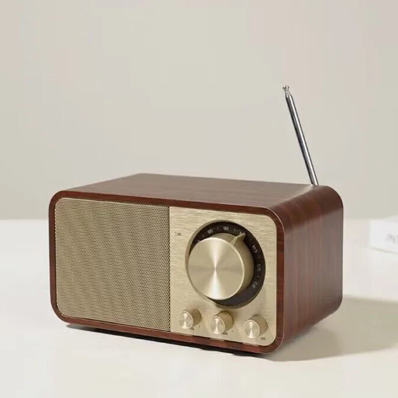 

Деревянный Bluetooth-динамик 5.0, классический саундбокс в стиле ретро, стерео, объемный сабвуфер с супер басами, AUX, FM-радио для компьютера, ПК