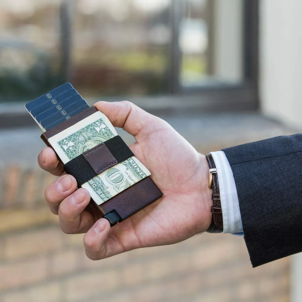 New Design Card Holder Men Wallet Pop Up Slim Minimalist Thin Aluminium Metal Airtag RFID ID Card Credit Case Money Clip Band