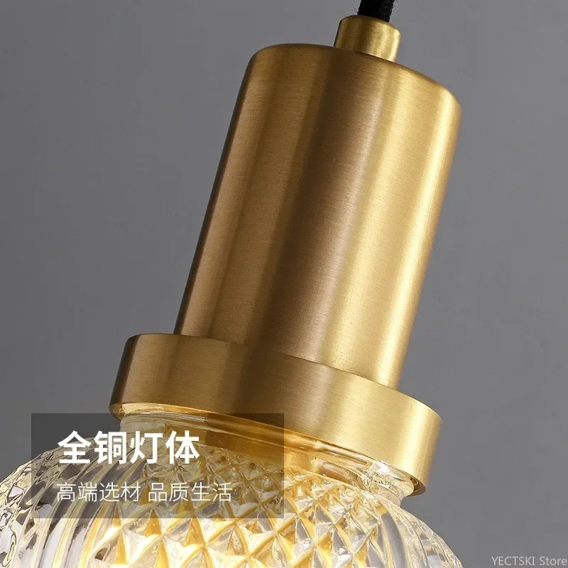 GHJUYIOL Роскошный прикроватный подвесной светильник из медного света современный и