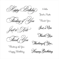newest 2022 catalog clear stamps scrapbooking for paper making thank you hello words stamps embossing frame card craft no dies