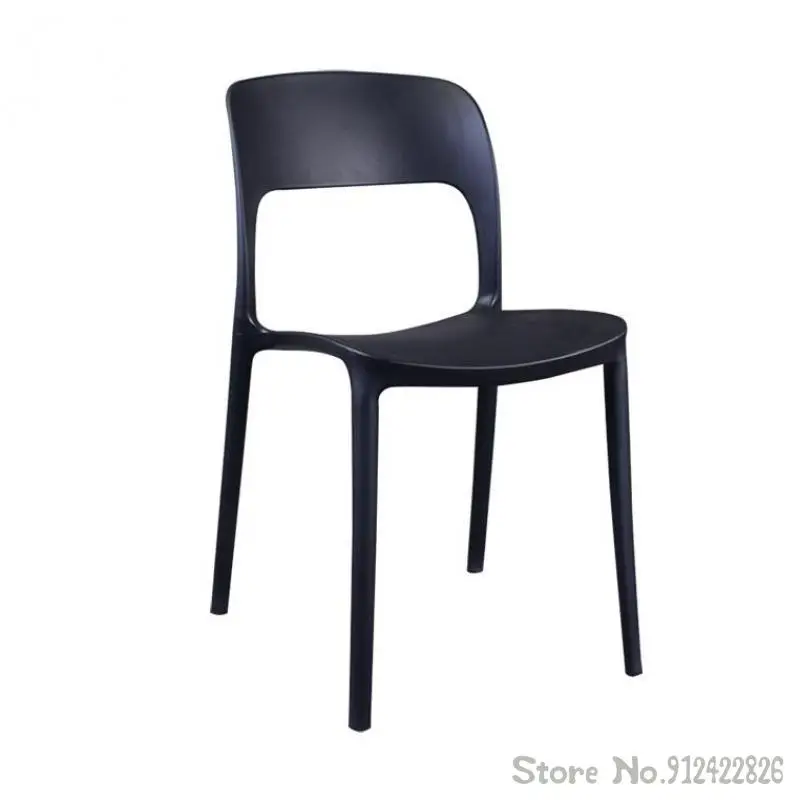Modern simple plastic dining chair household thickened chair stackable design restaurant back chair staff meeting chair
