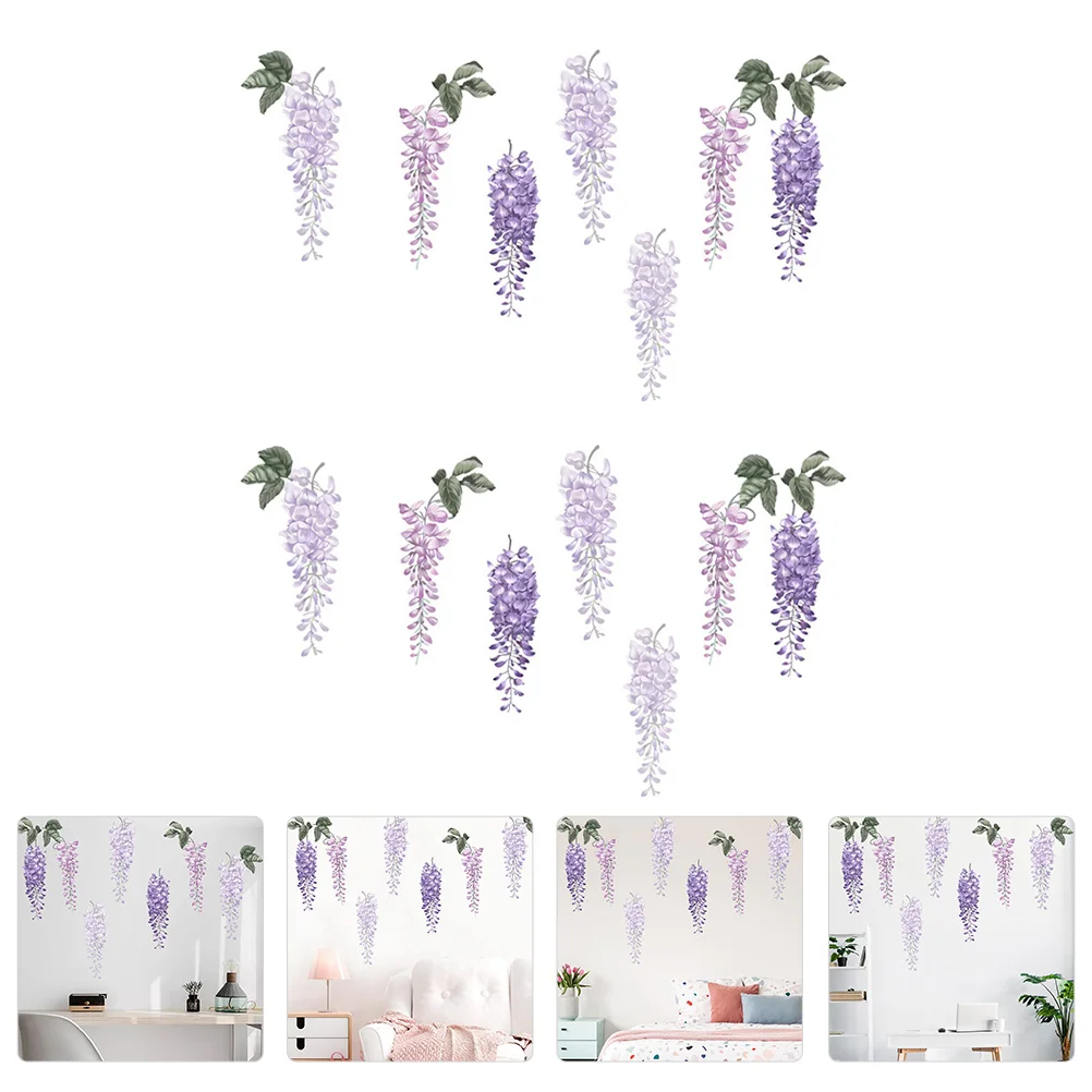 

Wall Stickers Decals Flower Sticker Diy Removable Household Decal Bedroom Room Wisteria Sticky Muralpvc Decorative Decor