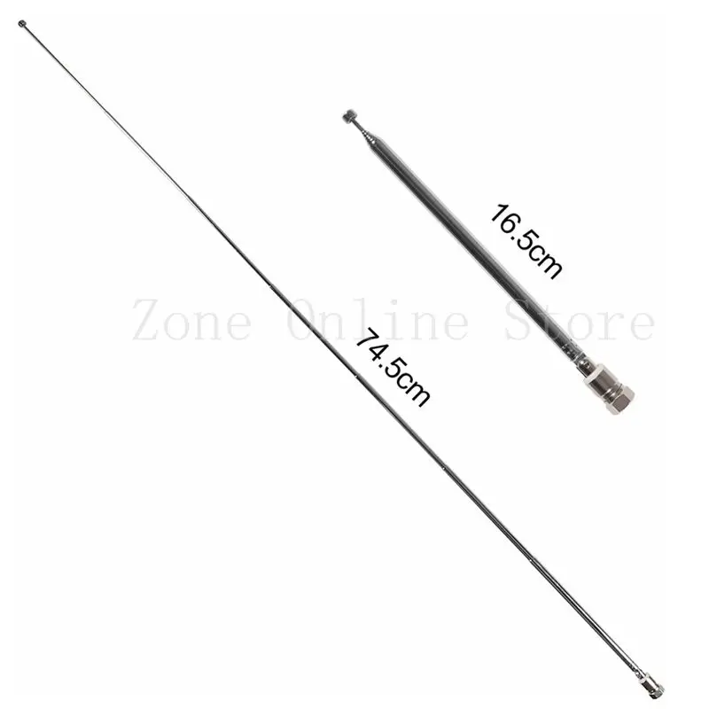 1Set FM Telescopic Antenna 75 Ohm F-Type Male Plug with Connector for Indoor TV AM Radio Stereo Receiver Bose Wave - купить по