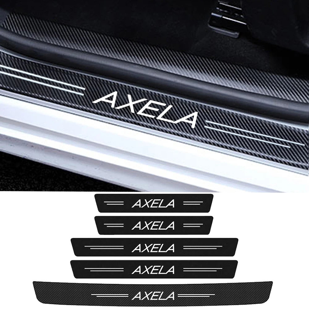 Защитные наклейки на порог двери автомобиля для Mazda Axela Logo 2021 2020 2019 2018 2017 2016 наклейки на бампер заднего багажника
