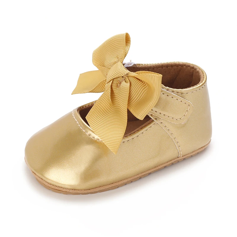 Spring Fashion Newborn Golden Baby Shoes Non Slip Cloth Bottom Girl Shoes Elegant Breathable Casual Baby First Walking Shoes images - 6