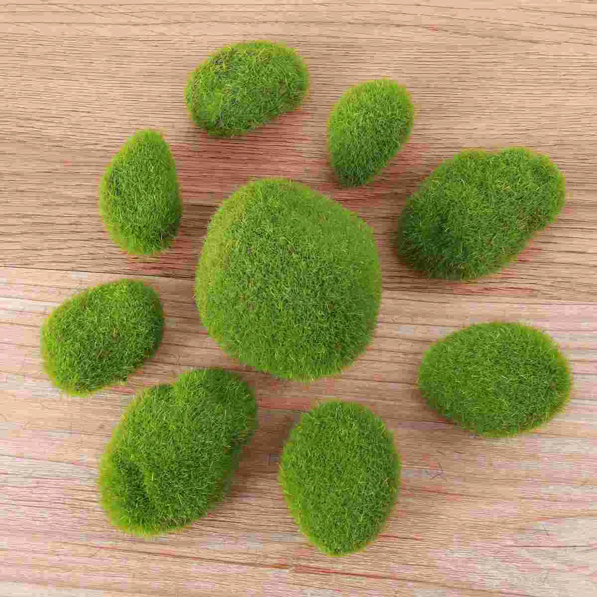 

Fake Artificial Greenery Stone Decorative Green Garden Filler Vase Covered Decor Simulation Globes Terrarium Faux Decoration