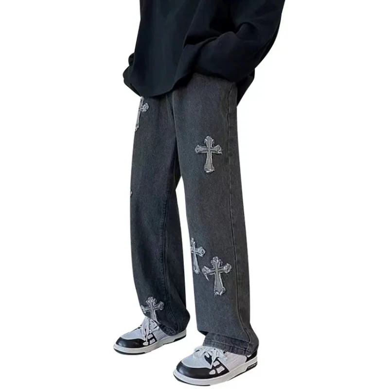 Streetwear Hip Hop Low Waist Loose Jeans Men's Korean Style Y2k Fashion Pants Crossover Jeans Women's Overalls Ins Hot Sale MEN