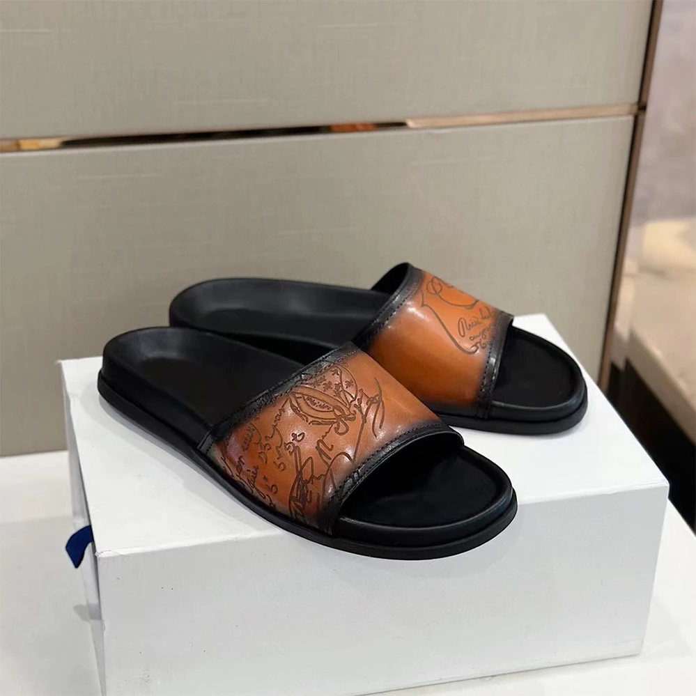 

NIGO Men's Summer Leather Slippers Ngvp #nigo5851