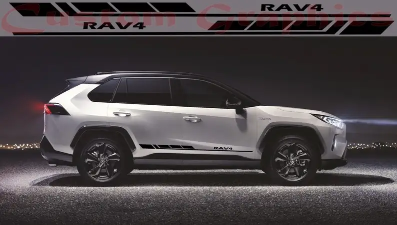 

Decal Graphic Sticker Door Sport Stripe Kit Compatible with Rav4