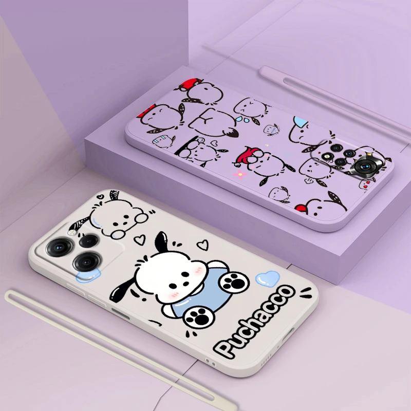 

Kawaii Pochacco Dog For Xiaomi Redmi Note 12 11 11T 10 10S 9 9S 9T 8 8T 7 Pro Plus Speed Liquid Rope Soft Phone Case Coque Capa