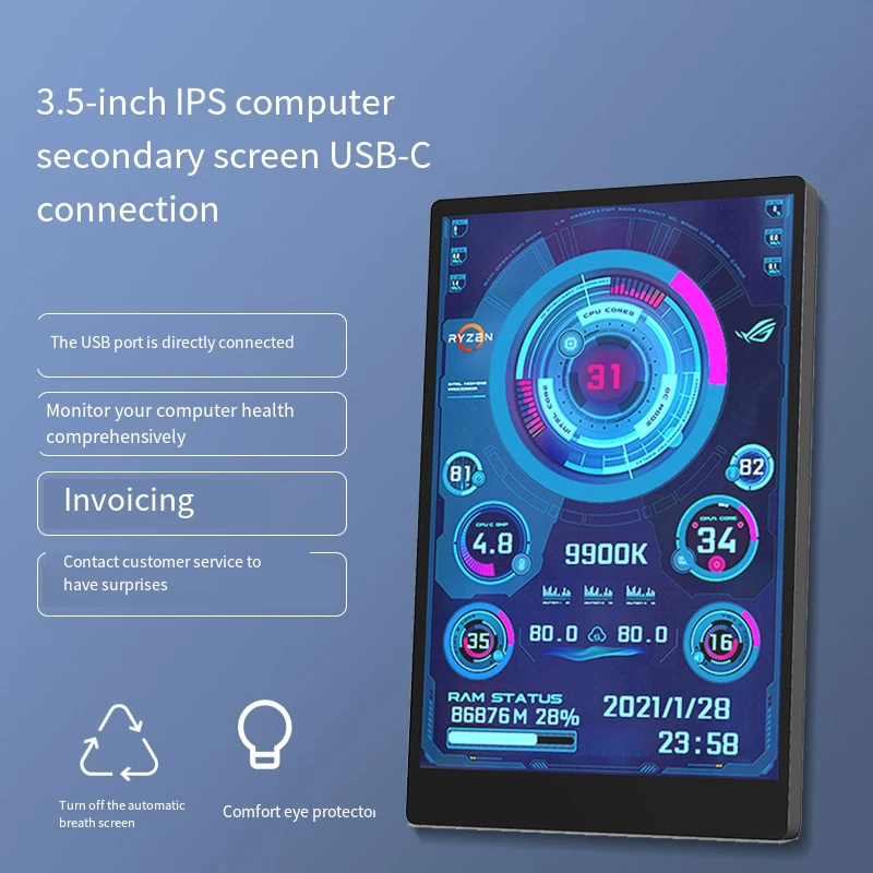 Монитор температуры компьютера дисплей панели сенсора ПК для ARGB дополнительный