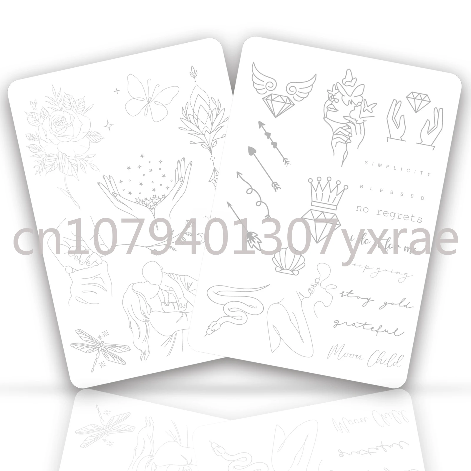 

С двусторонним рисунком, искусственный силикон, небольшой рисунок татуировки, искусственная кожа