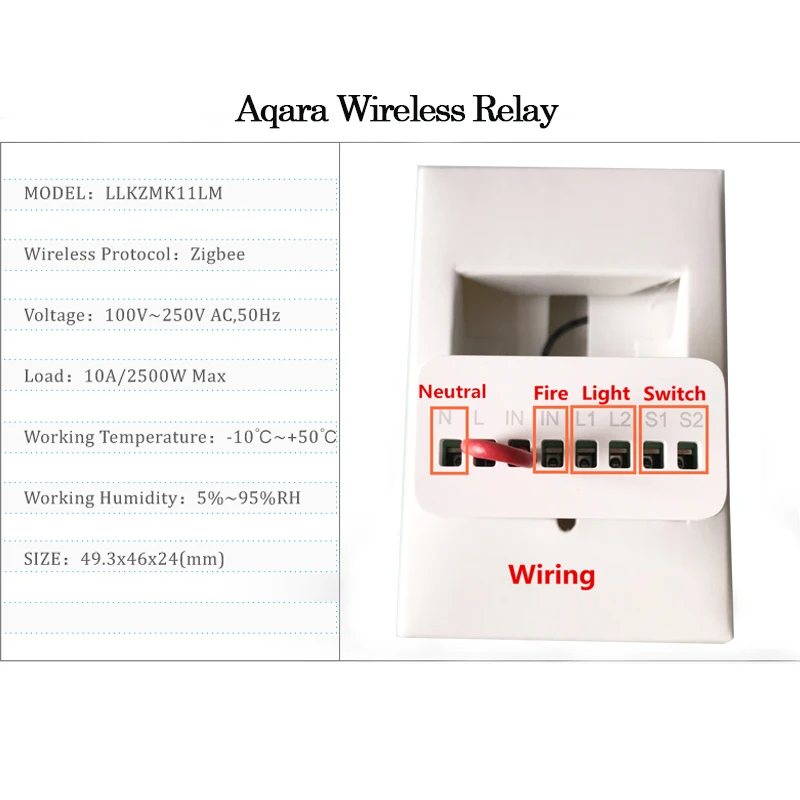 Фото Двусторонний модуль управления Aqara, релейный переключатель, контроллер Zigbee, умные каналы таймера, работает с приложением для умного дома Xiaomi MiHome Homekit №3