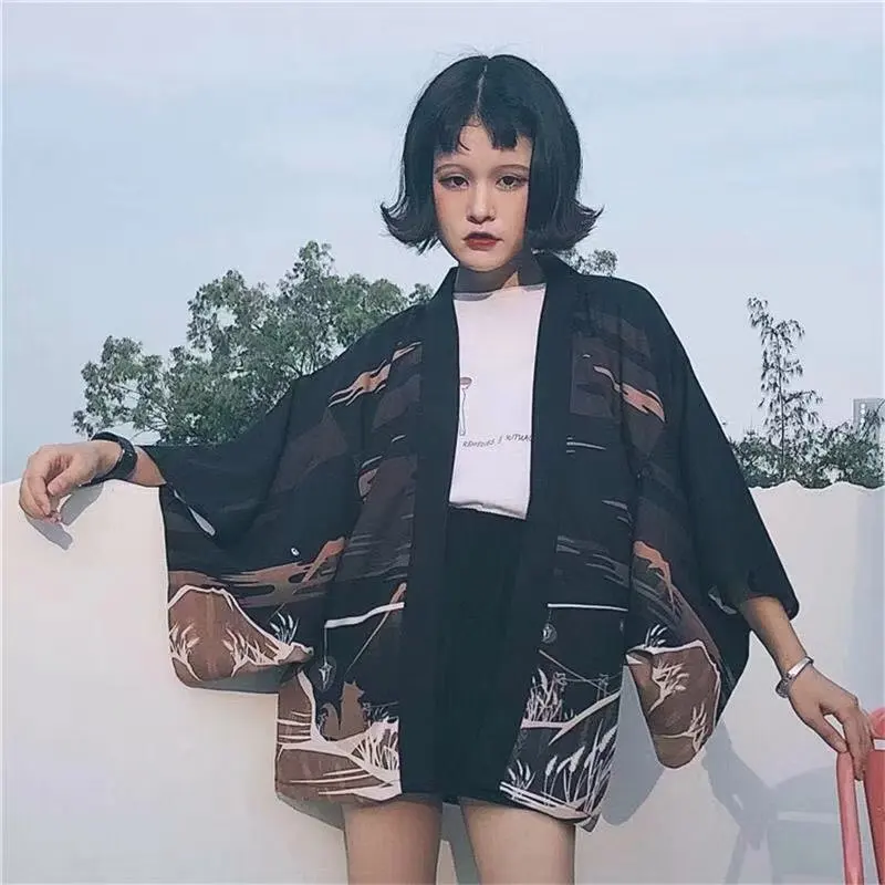 Кимоно женское в японском стиле кардиган для косплея жакет-рубашка юката Пляжное