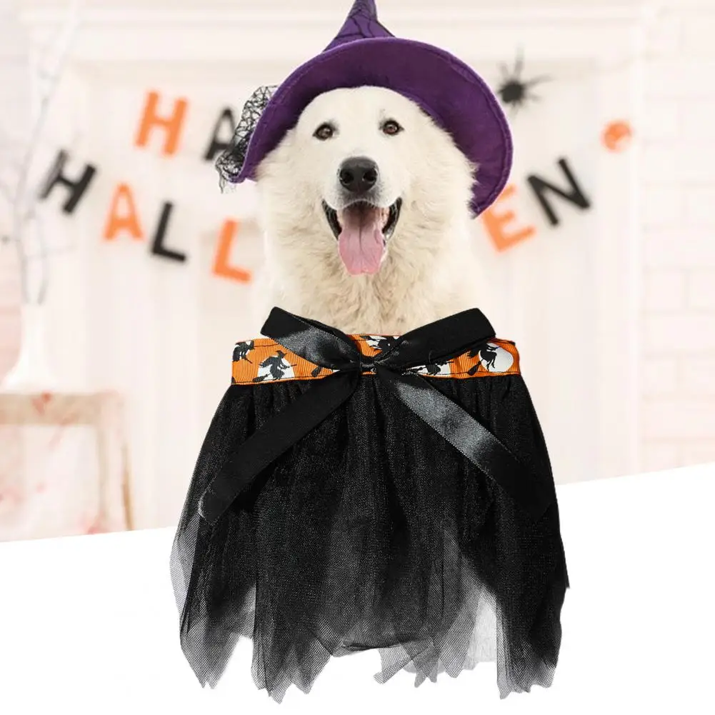 

Одежда для домашних животных на Хэллоуин, дизайнерская декоративная сетчатая пряжа с бантом, летняя фатиновая юбка для кошек и собак, плать...