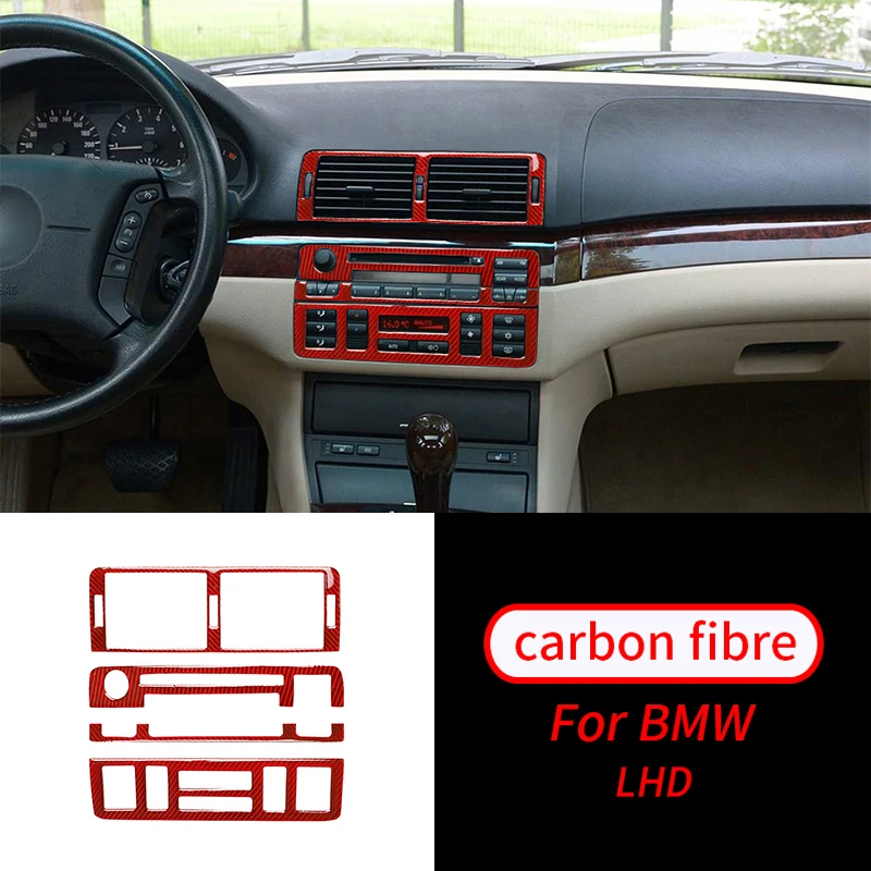 

For BMW 3Series E46 1998-2005 Real Carbon Fiber Gear Central control air outlet frame Car Interior Mouldings