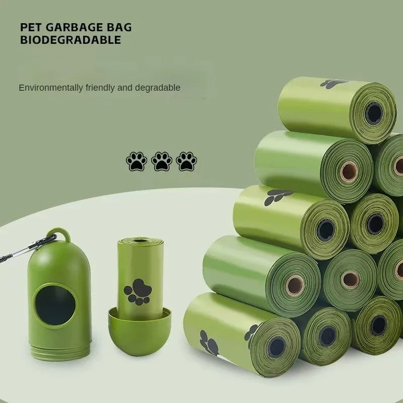 

10 Roll（150PCS） Dog Poop Bag Thickened Fully Degradable Toilet Bag for Pet Accessories Puppy Products Green Toilet Dispenser