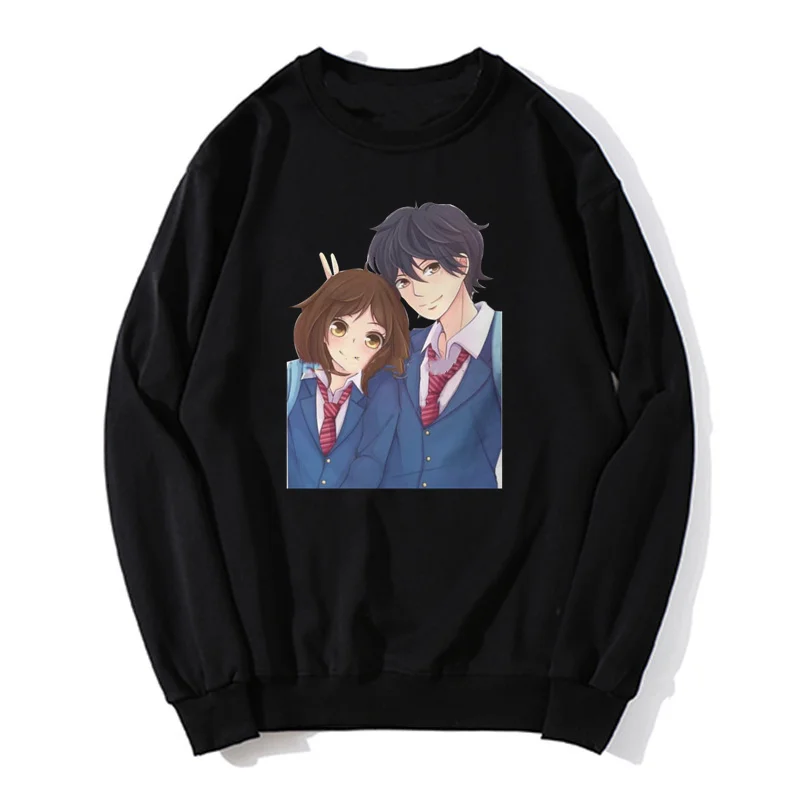 

Ao Haru Ride Japanese Manga Couple Romantic Anime Cute Futaba Kou Blue Spring Ride hoodie Oversized Men Sweatshirt Sweater