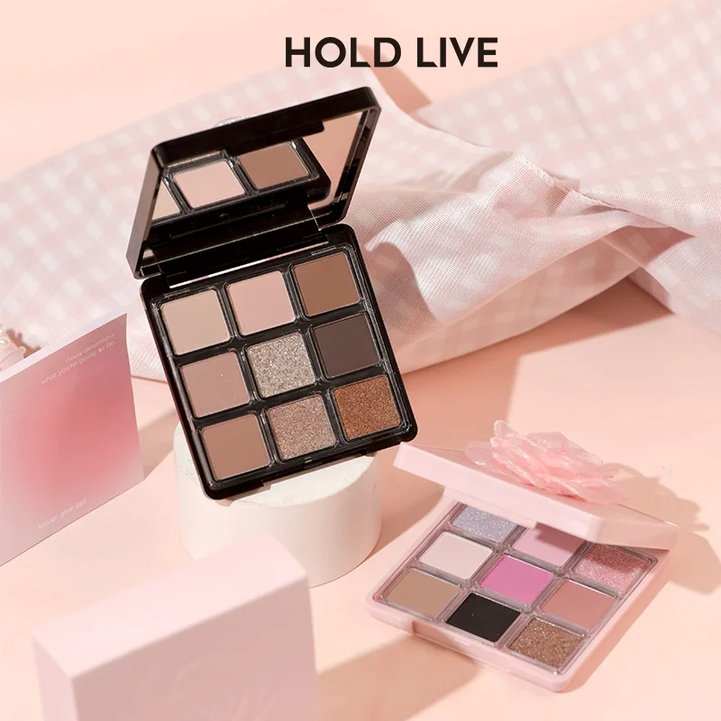 

HOLD LIVE Nine-Color Eyeshadow Palette Black Rose Matte Earth Color Makeup