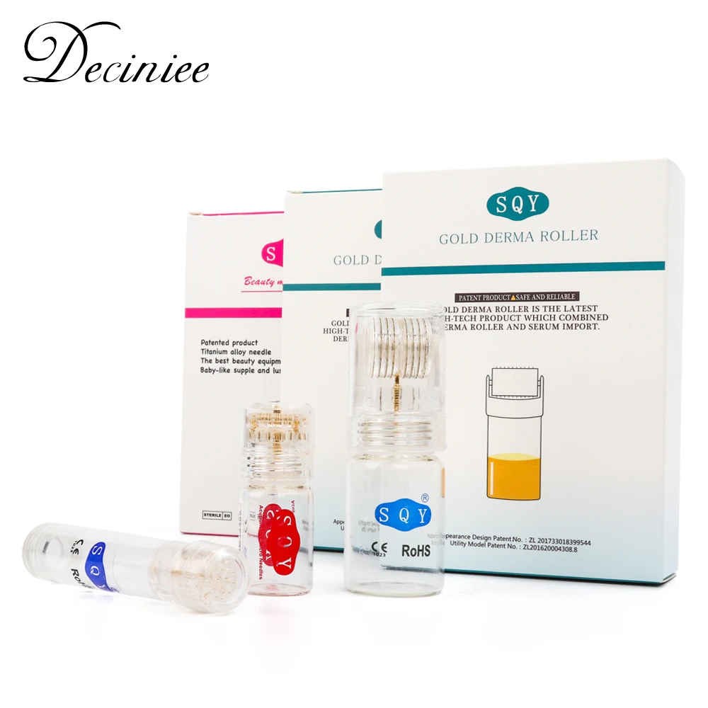 Miglior Derma Roller Punte In Titanio Microneedle 0.25Mm Automatico Oro Derma Stamp Cura Della Pelle Anti Invecchiamento Siero Iniezione Riutilizzabil
