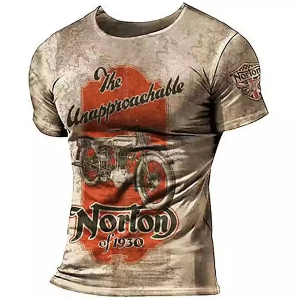 

Vintage Printed T shirt For Men's Clothing Summer American T-shirt O-neck Short-Sleeved Top Oversized Loose 2022 New Hot T-shirt