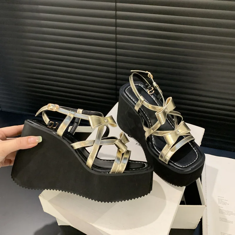 Сандалии женские на платформе босоножки массивной подошве высокий каблук с