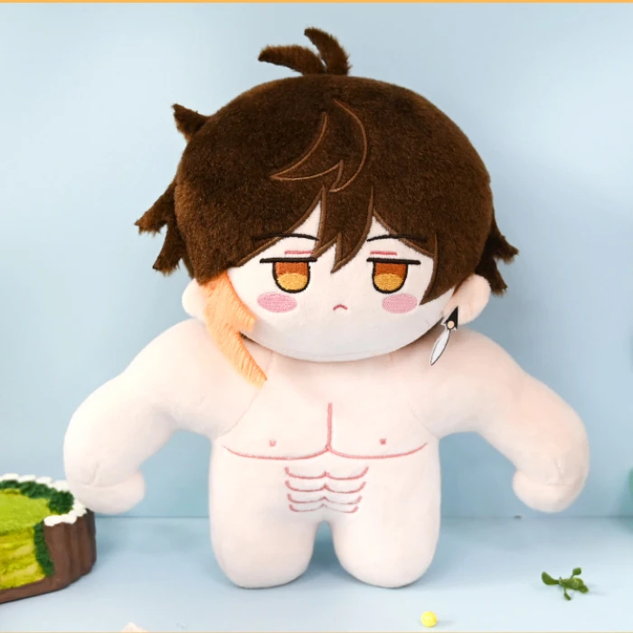 

Anime Game Genshin Impact Zhongli Muscle Standing Position Doll Holding Pillow 20cm Cosplay Plush Cotton Doll Body Birthday Gift