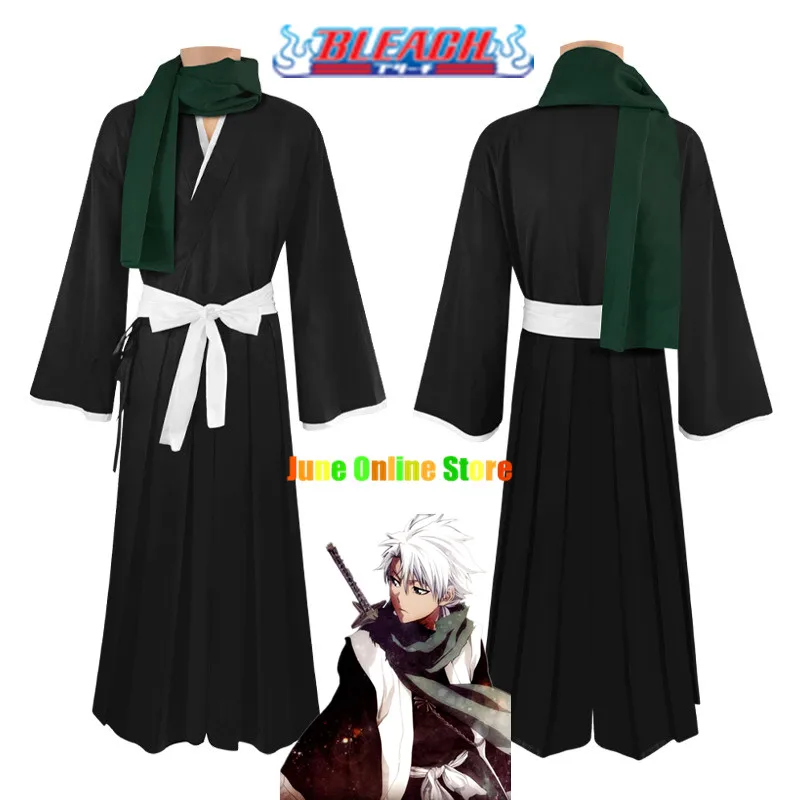 

Anime Bleach: Thousand-Year Blood War Arc Hitsugaya Toushirou Cosplay Costume Captain of the 10th Division Black Uniform Scarf