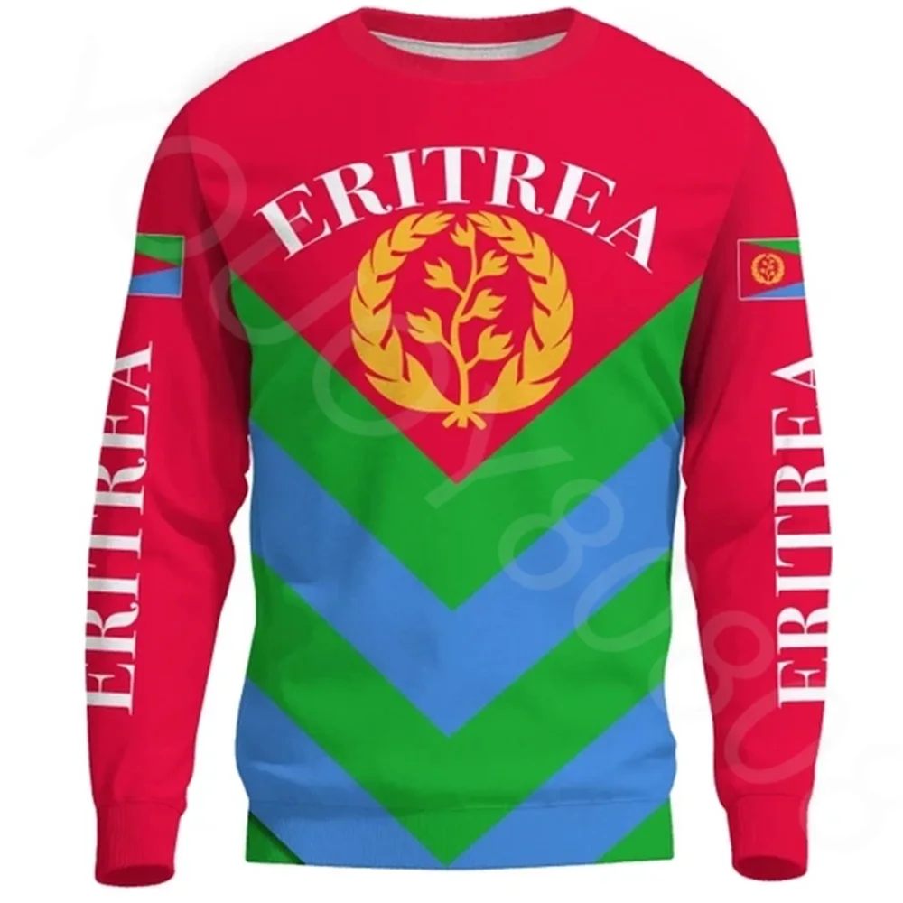 

2022 autumn and winter African countries men's round neck print sweater sweater Eritrea flag special sweater