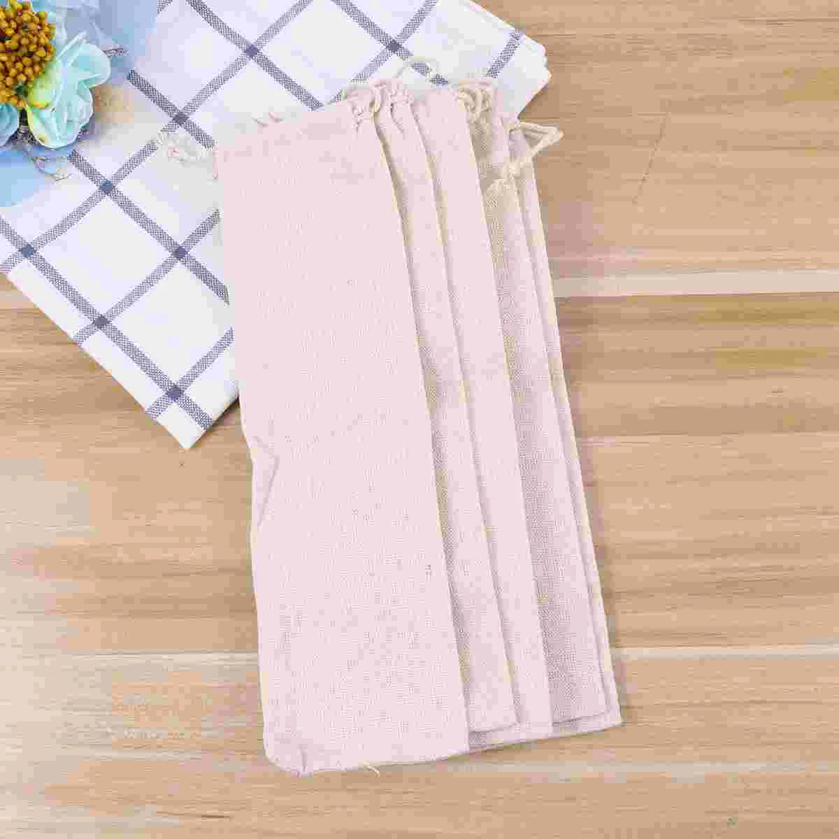 

5 Stainless Steel Bags Bulk Stainless Steel Bag Reusable Straws Bag Straws Case Drawstring Bag For