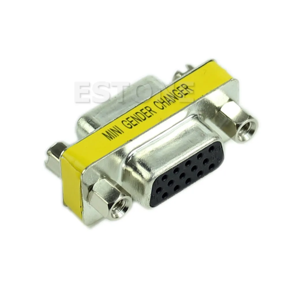 

VGA/SVGA 15pin Gender Changer Adapter Female to Female Cable Extender Connector