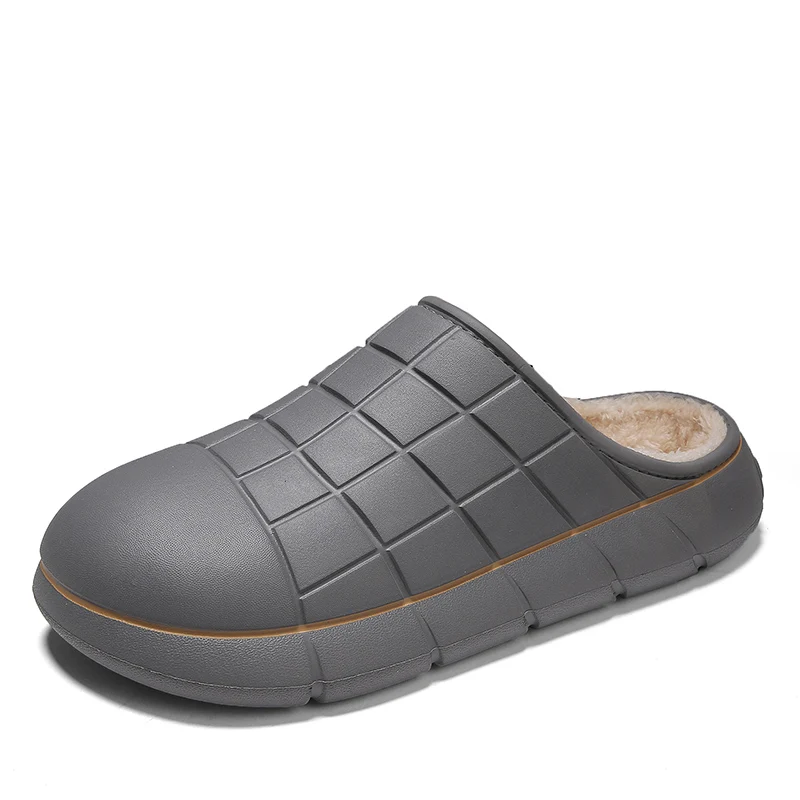 Мужские домашние плюшевые тапочки 2021 комфортные мягкие теплые женская обувь на