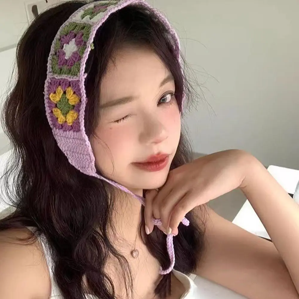 Женский вязаный крючком шарф в стиле ретро