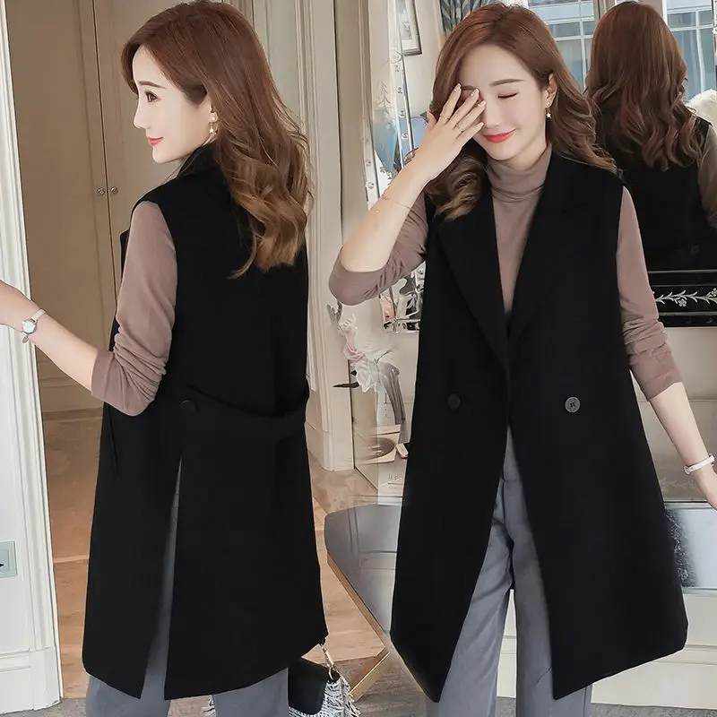

Autumn V-neck Women Waistcoat Warm Thicken Fleece Vests Female Sleeveless Jacket Buttons Clothes Ladies Casual Waistcoat G341