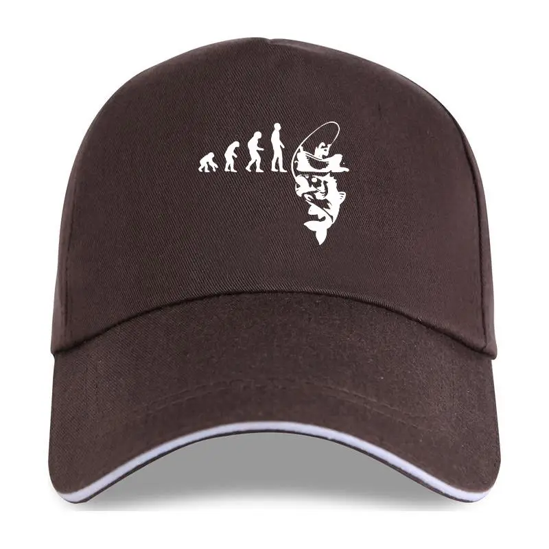 

new cap hat 2021 Evolution Fishinger Men Summer Fish Joke Fisherman Carp Cotton Summer Baseball Cap Funny Gift T-shir