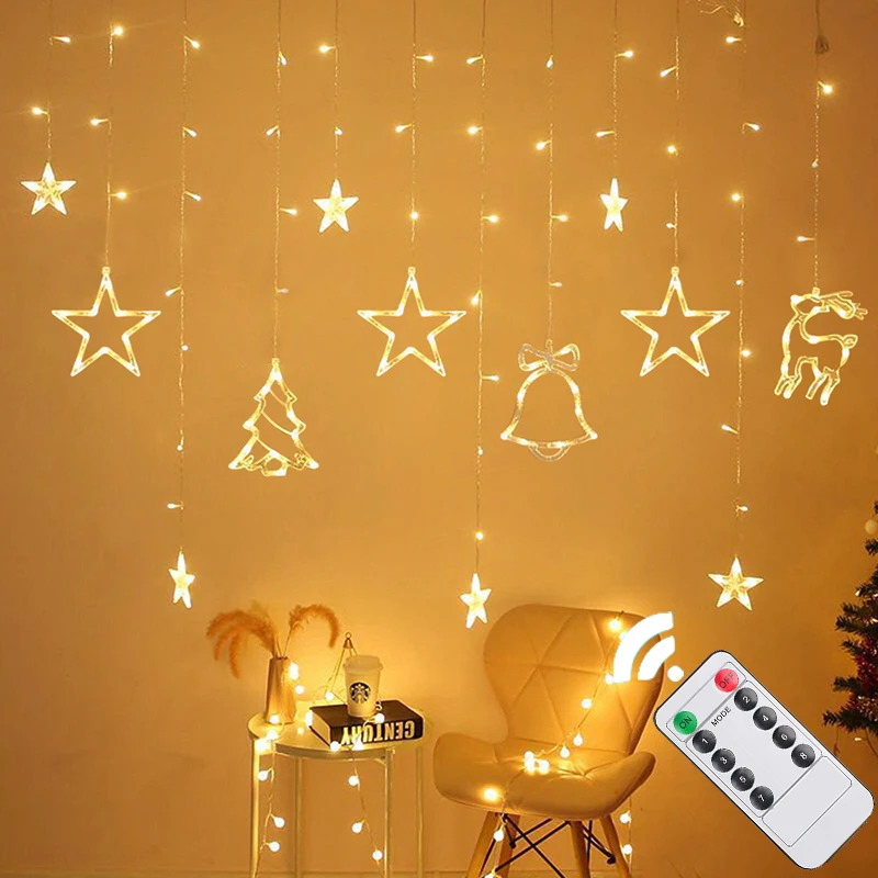 Светодиодная Рождественская гирлянда-занавеска