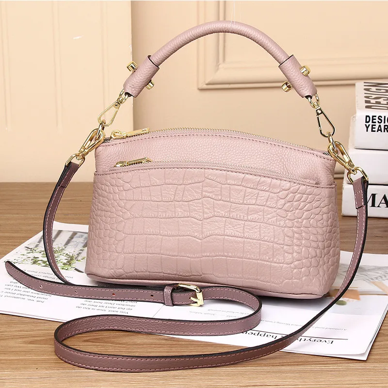 

Small Genuine Leather Bags for Women 2022 Alligator Pattern Shoulder Crossbody Bag Fashion Ladies First Layer Cowhide Handbag
