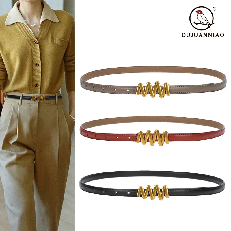 Leather coat matchs skirt, waist and waist chain smooth adjustable waist belt buckle closure
