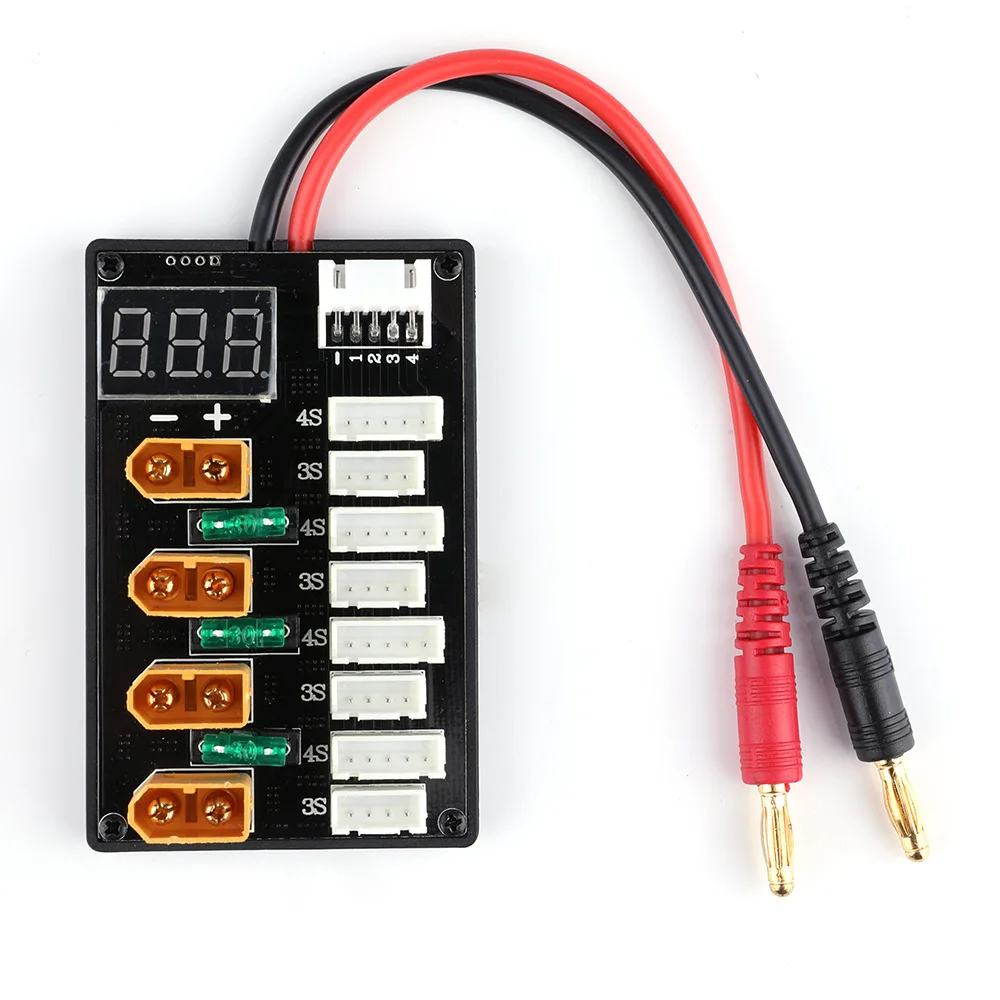 

XT60 Plug Parallel Charging Board 3S 4S Lipo Battery Upgrade Version for IMAX B6 Balance Charger Q6 RC Drone FPV