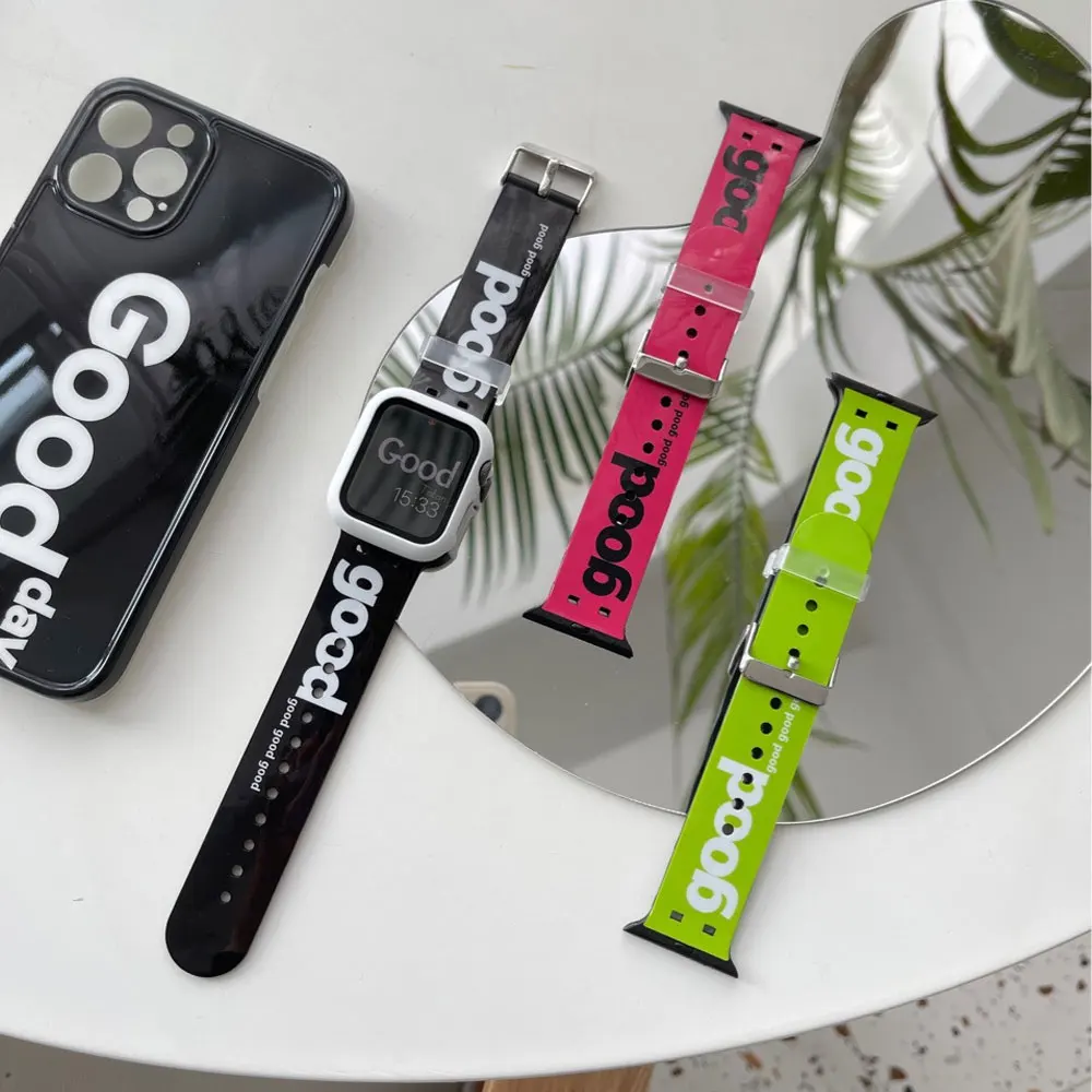 

Strap For Apple Watch band 44mm 40mm 45mm/41mm 42mm 38mm silicone correa Printing bracelet iwatch series 3 5 SE 6 7