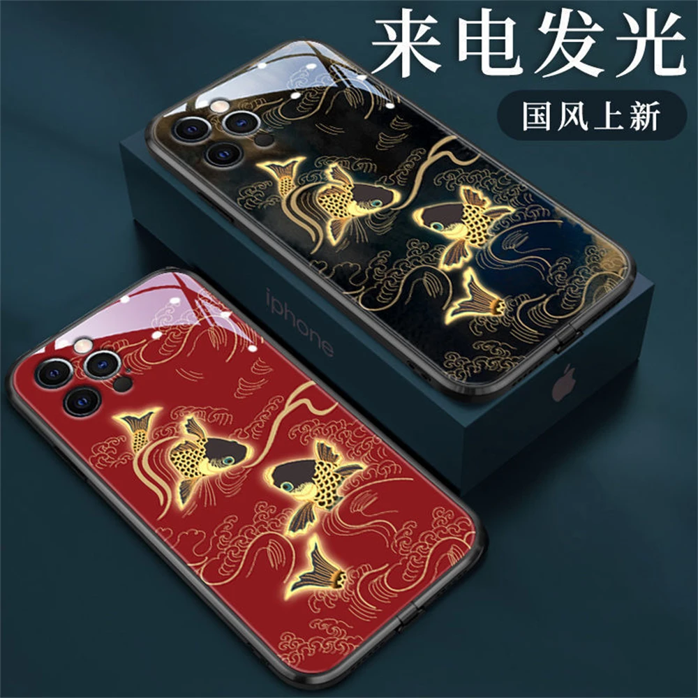 

2022 Chinese Classic New Cell phone Accessories LED Light Up Phone Case For iPhone13 12 11 X XS Max Pro 8 7 6