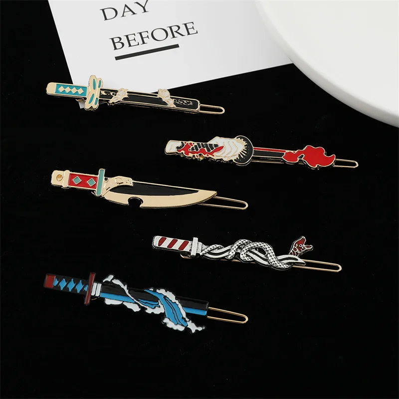 Металлические заколки для волос в стиле аниме