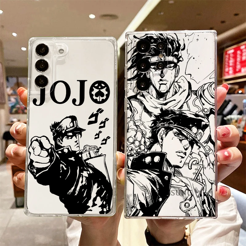 

Anime JoJo's Bizarre Adventure Phone Case For Samsung S23 S22 S21 S20 FE Ultra Pro Lite S10 5G S10E M52 Plus Transparent Cover