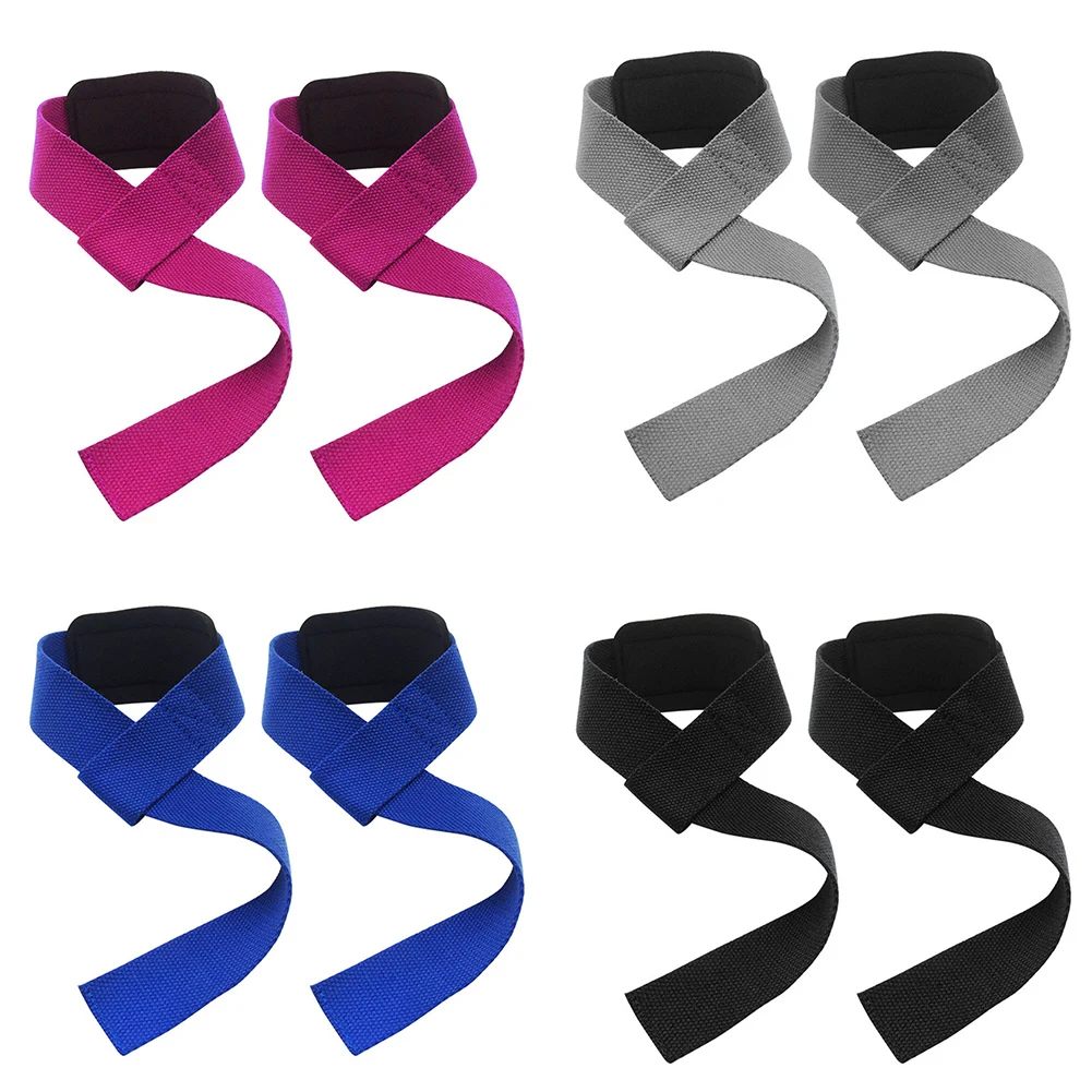 

2pcs Weight Lifting Straps Gym Wrist Wrap Padded Strength Training Grip Support For Women Men Fitness Crossfit Barbells Power